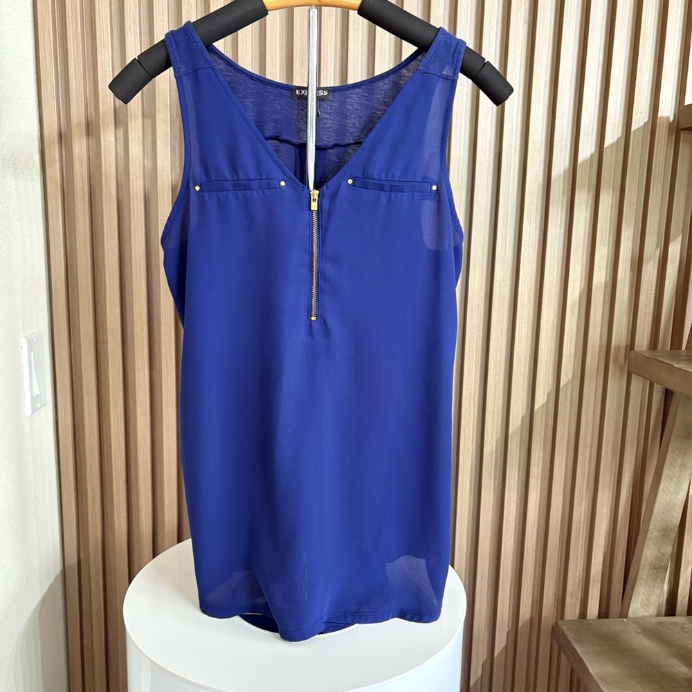 Express Royal Blue Sleeveless Blouse - XS